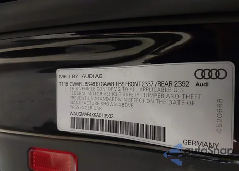 2019 Audi A4 40 Titanium Premium from USA, damaged, VIN WAUGMAF4XKA013903